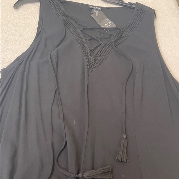 NWT LBD Black Boho Flowy Effortless Romy Modern Tank Maxi Dress Size 18-20 - Picture 4 of 10